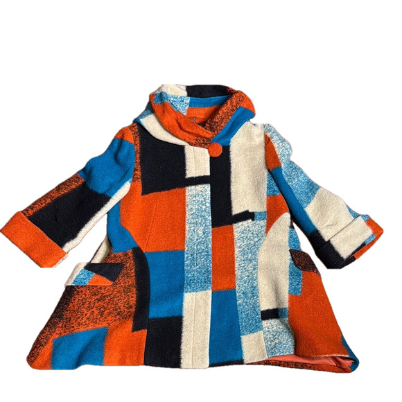 Gorgeous  Colourblock Wool Blend Winter Coat - Picture 1 of 13